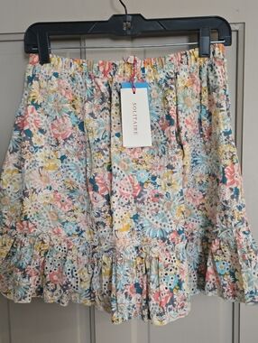 Solitaire Pastel Floral Ruffle Mini Skirt - Multi